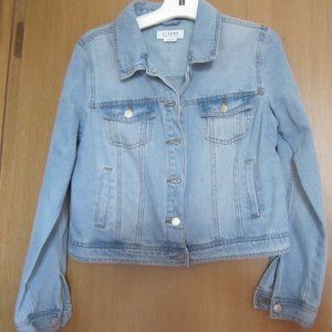 NWT CI SONO Women's Size Large Blue Denim Jean Jacket Long Sleeves